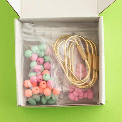Bright Sunshine Carabiner Box silicone beads from crafting from Cara & Co Craft supply