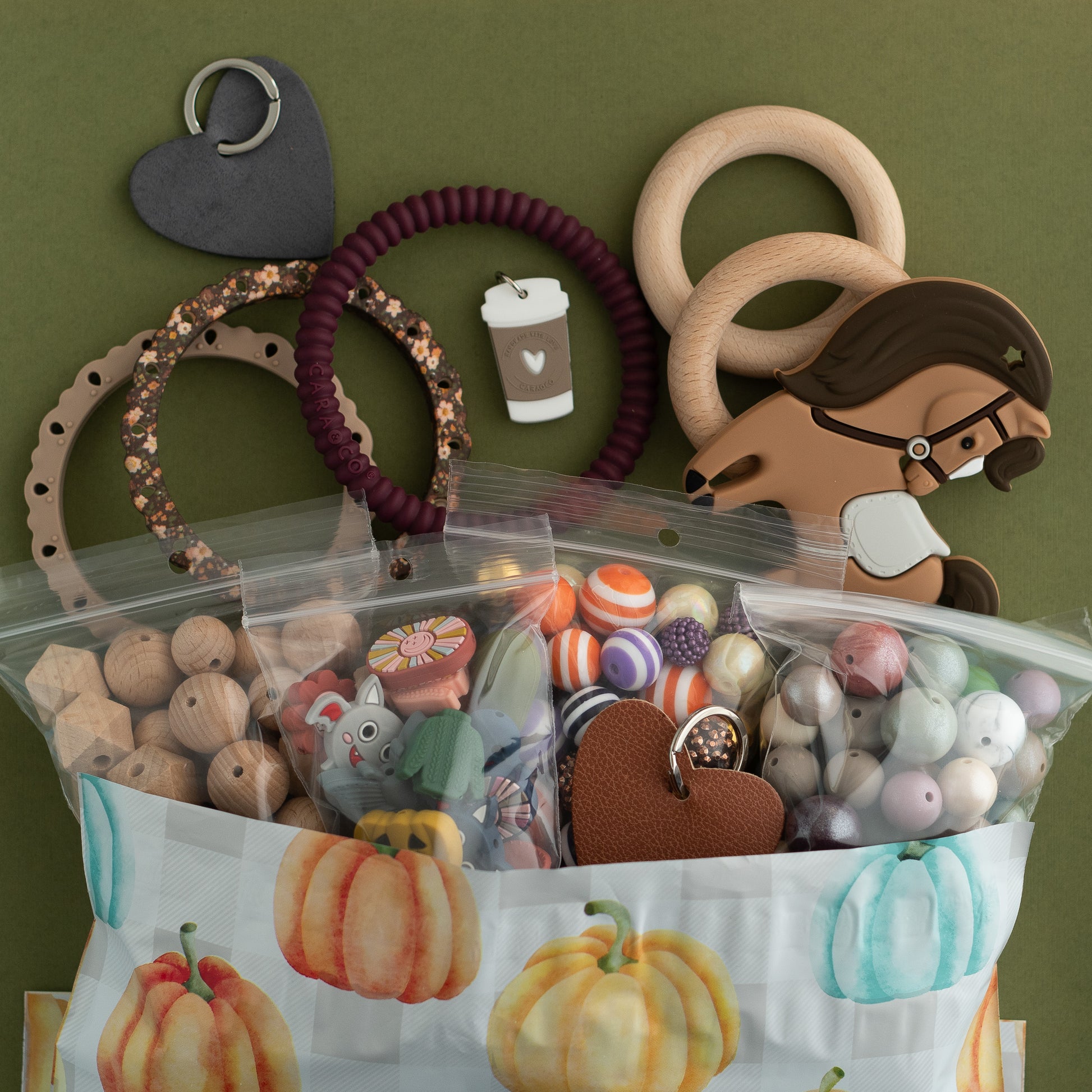 Fall Mystery Bundle silicone beads for crafting from cara & co craft supply