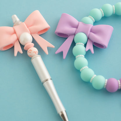 Large Bow Silicone Focal Beads