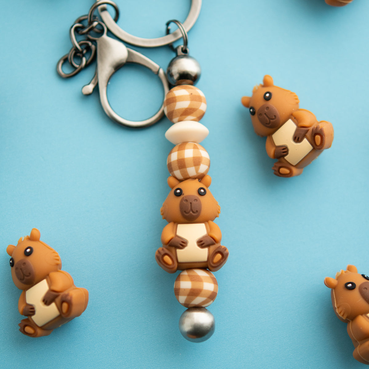 3D Capybara Silicone Focal Bead for silicone bead crafting from Cara & Co Craft Supply
