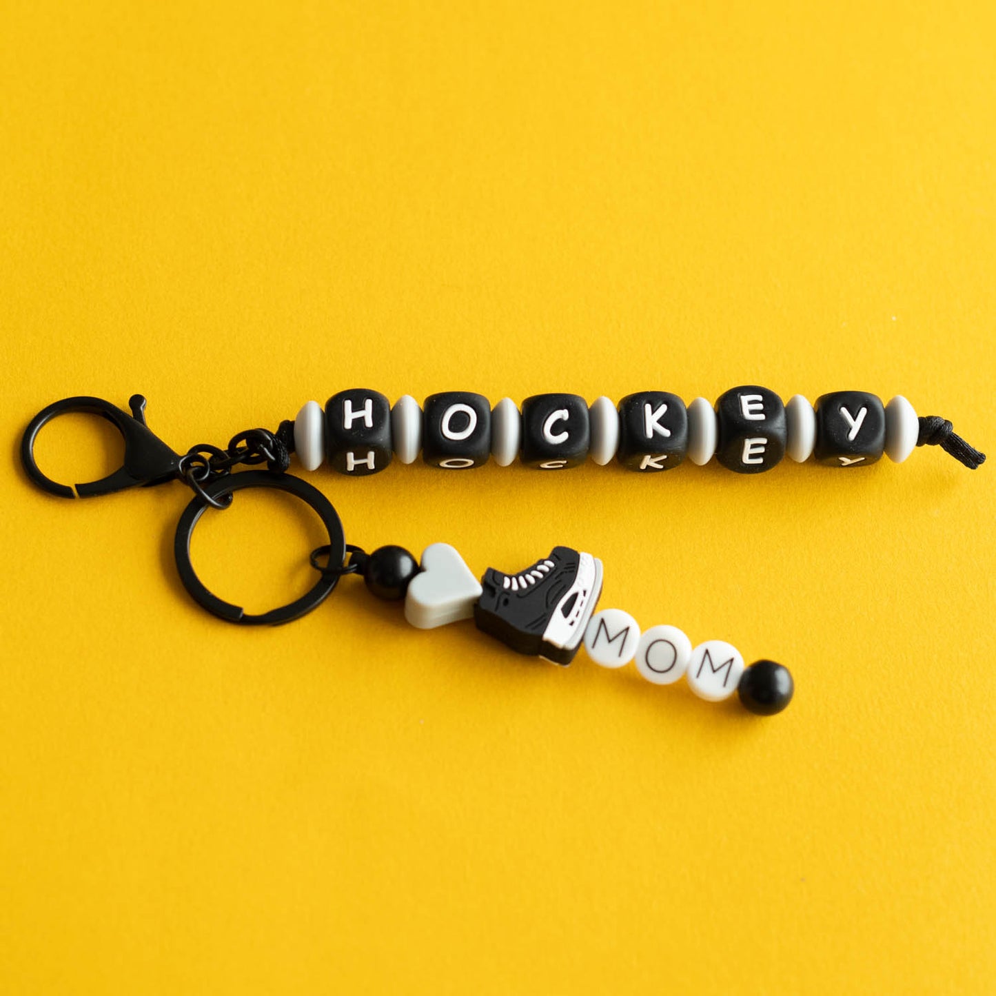 Hockey Mom Keychain Silicone Beads