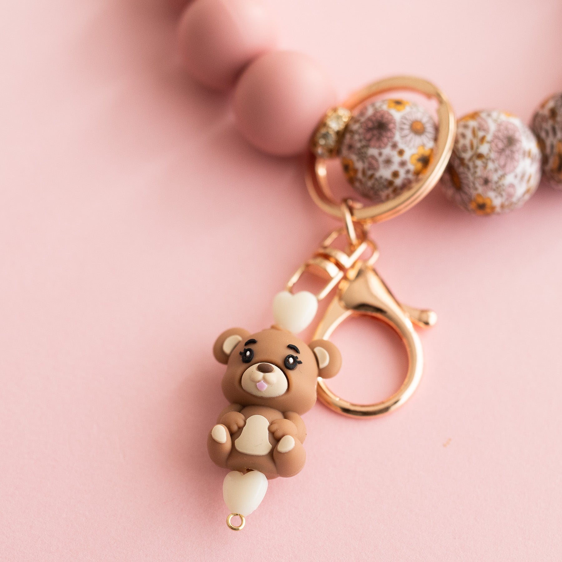 3D Teddy Bear Silicone Focal Bead from Cara & Co Craft Supply