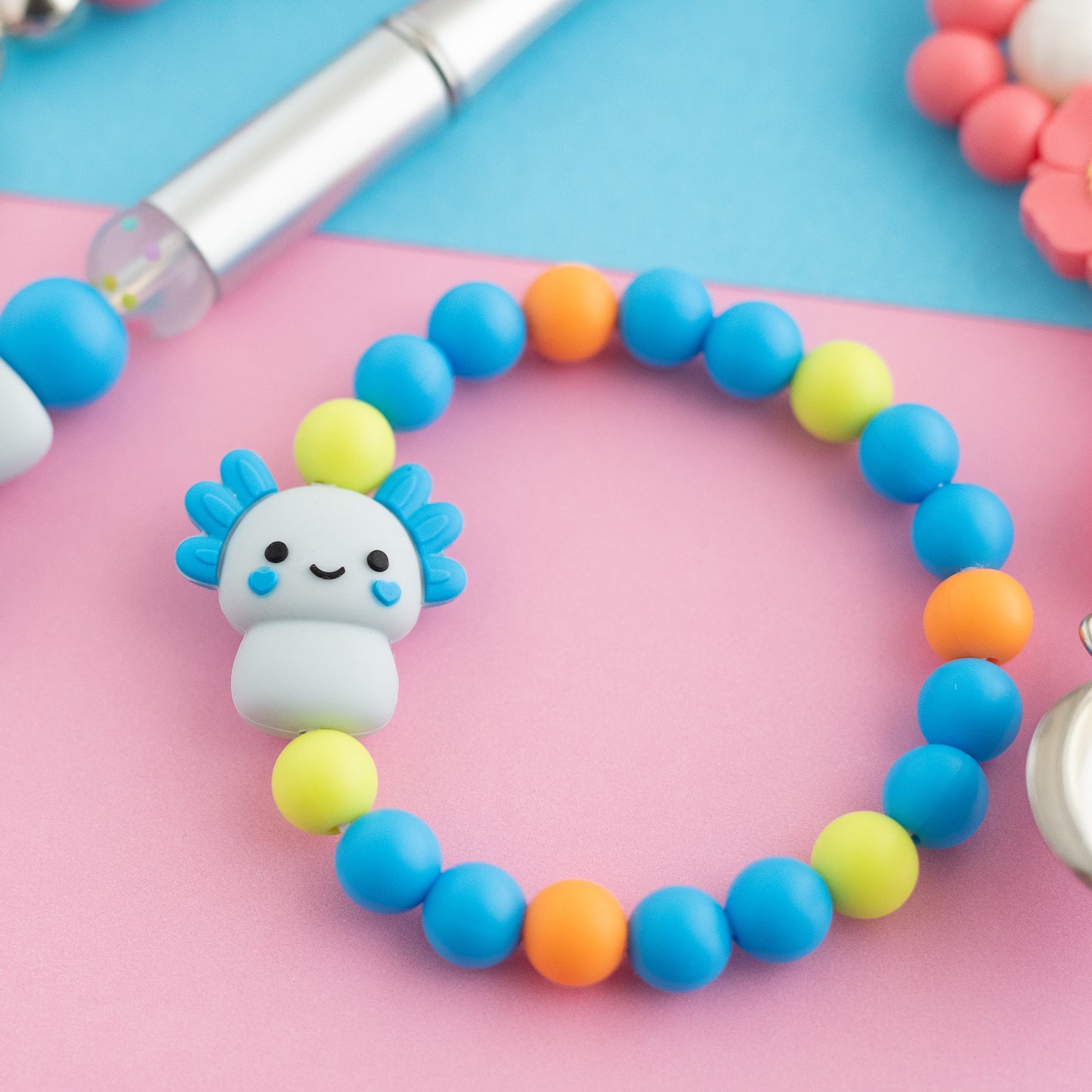 3D Axolotl Silicone Focal Bead for silicone crafting