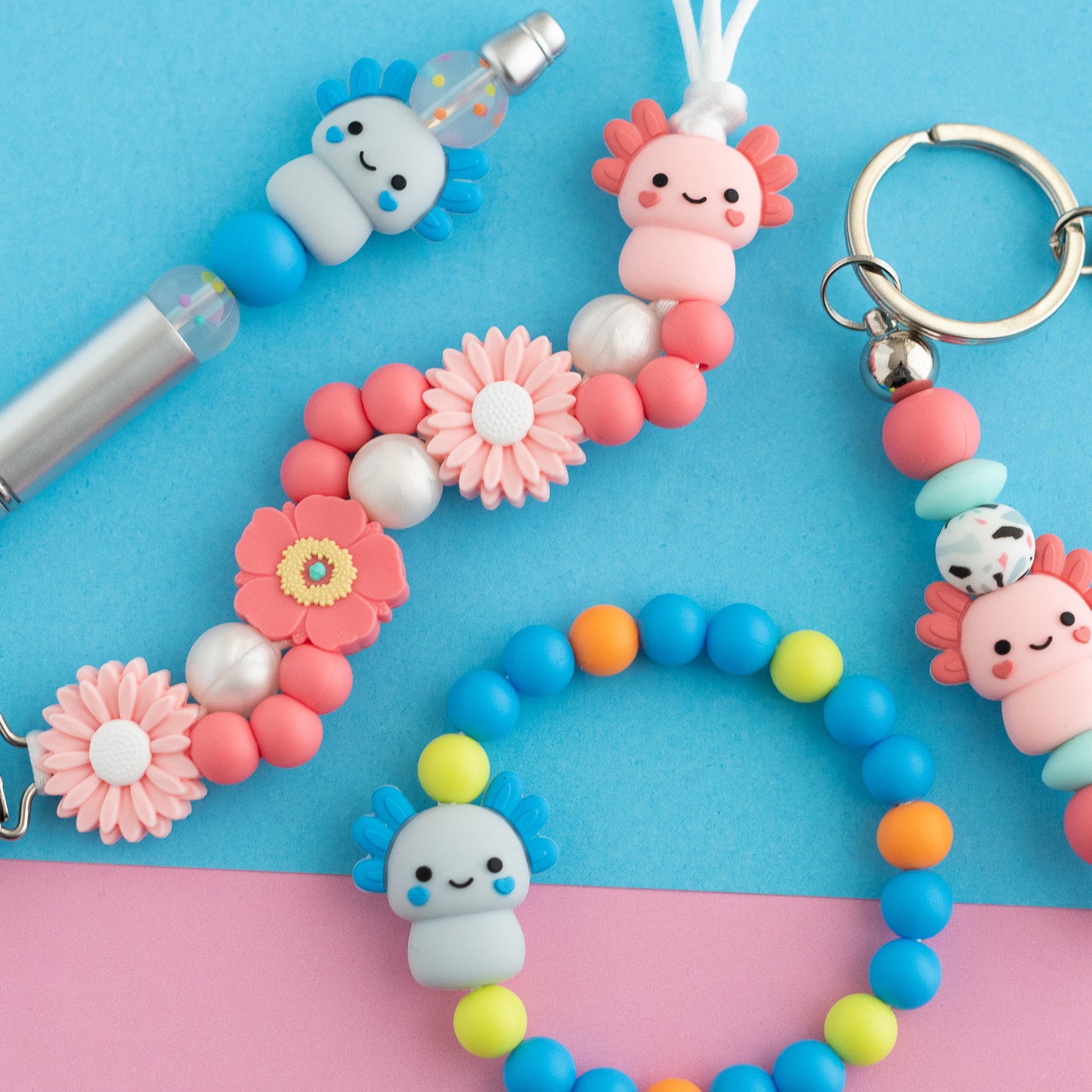 3D Axolotl Silicone Focal Bead for silicone crafting