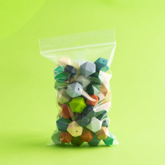 Land & Sea Silicone Hexagon Grab Beads for silicone crafting from Cara & Co Craftink Supplies
