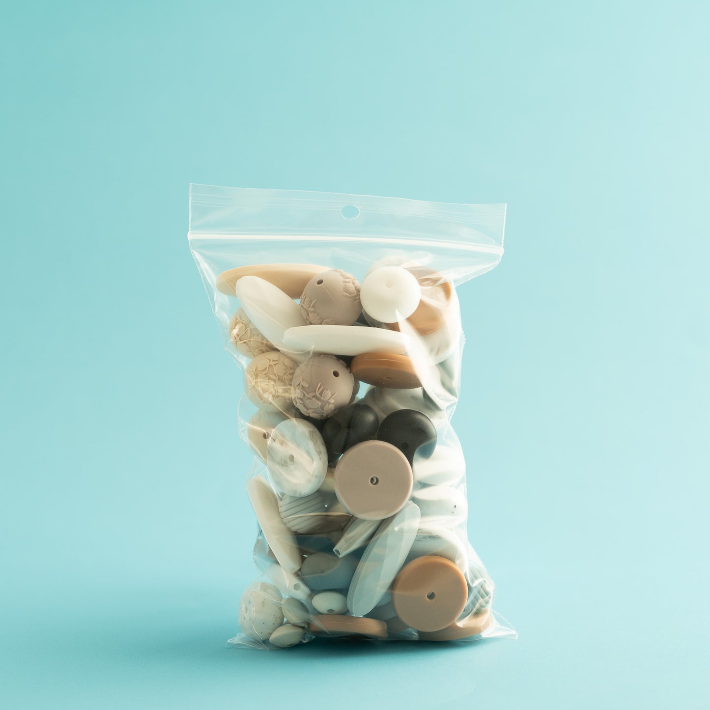 Neutral Silicone Shaped Grab Beads for silicone crafting from Cara & Co Craftink Supplies