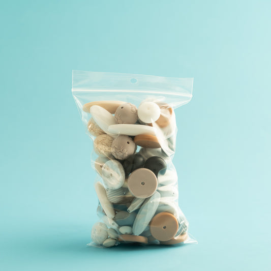 Neutral Silicone Shaped Grab Beads for silicone crafting from Cara & Co Craftink Supplies