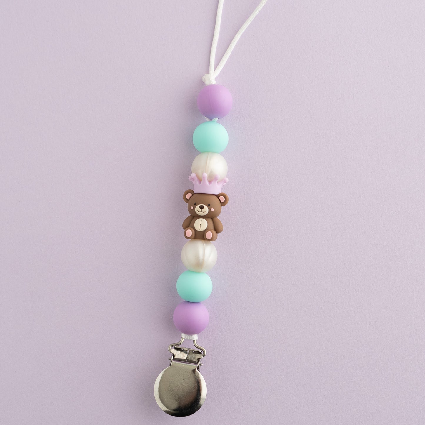 shop the image royal bear pacifier clip from cara & Co crafting supplies