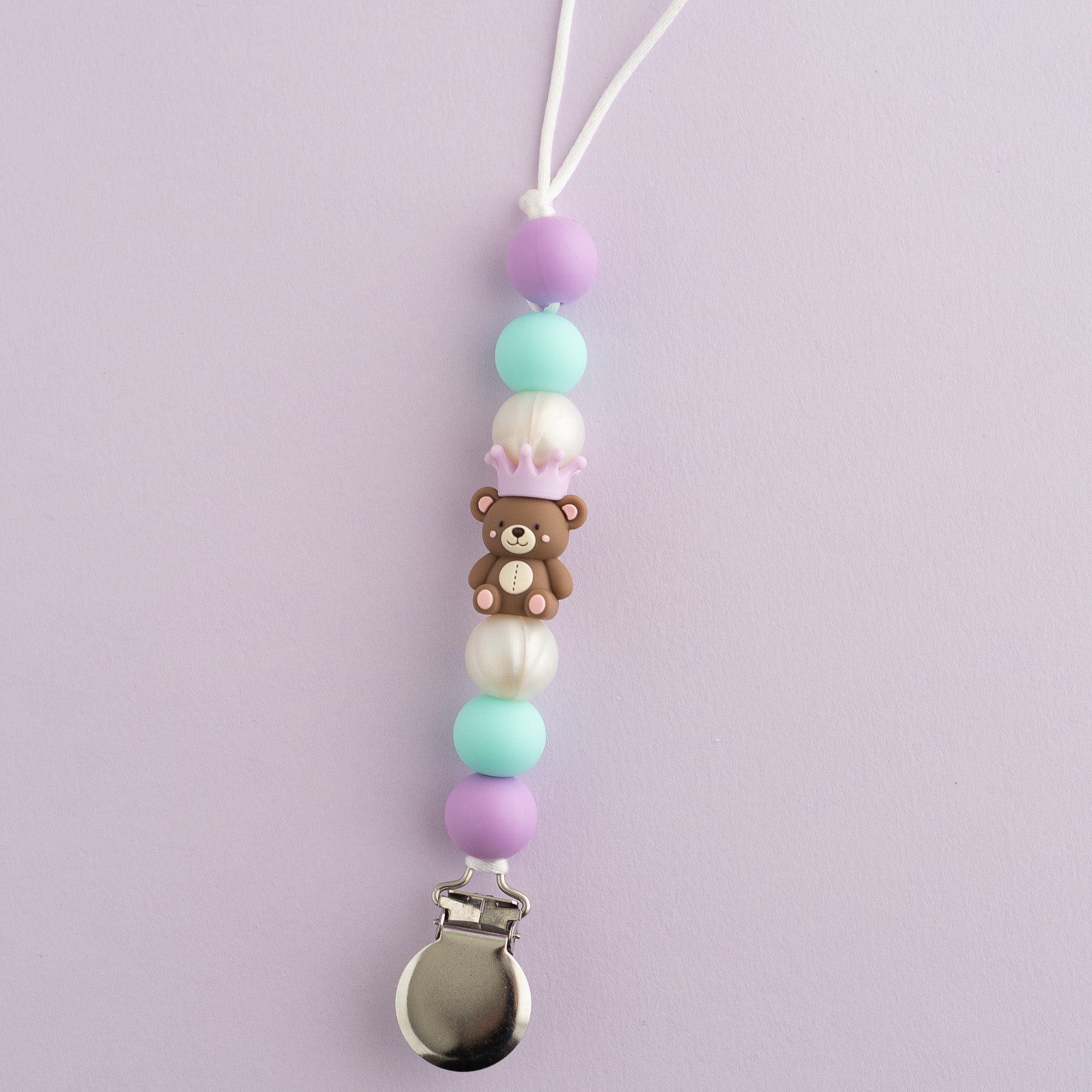shop the image royal bear pacifier clip from cara & Co crafting supplies