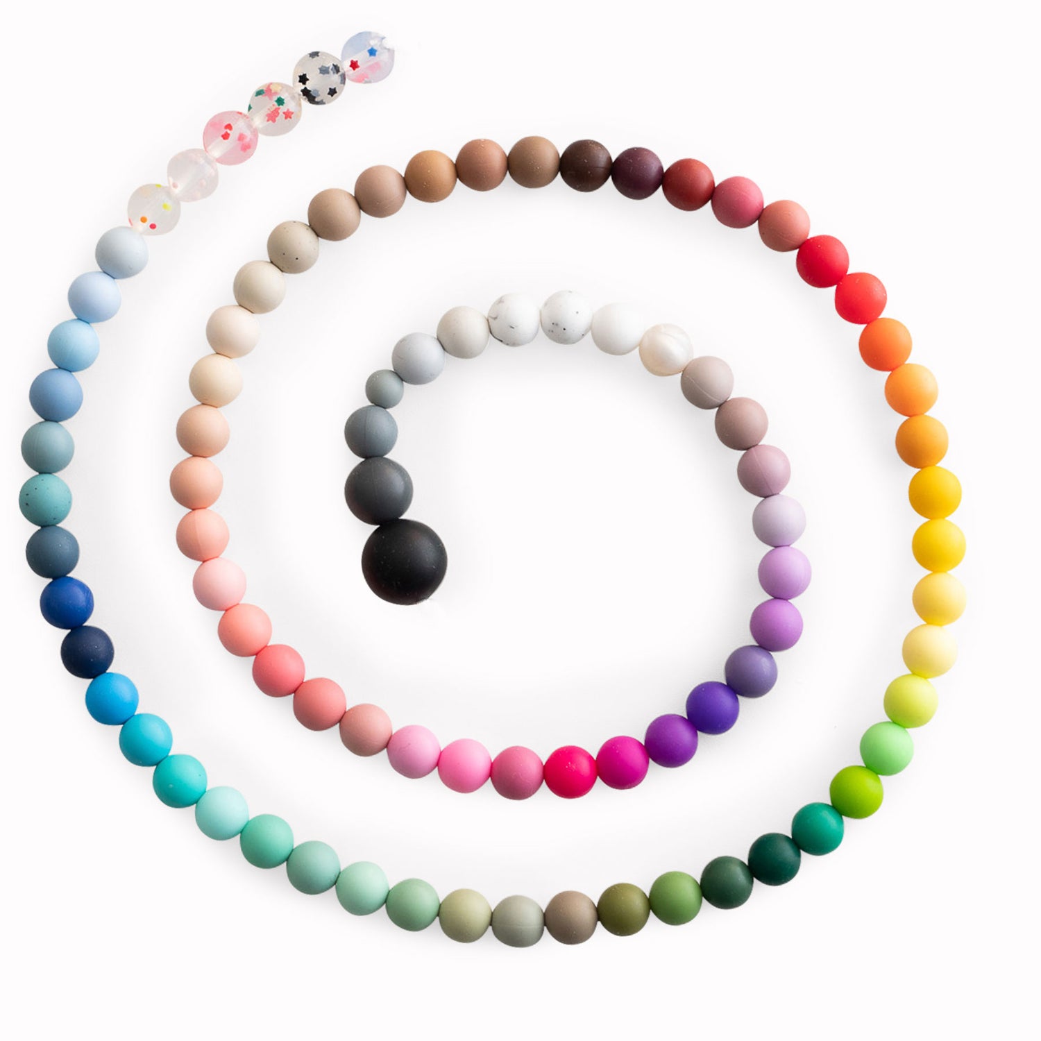 Silicone Round Beads Sample Color Cord from Cara & Co Craft Supply