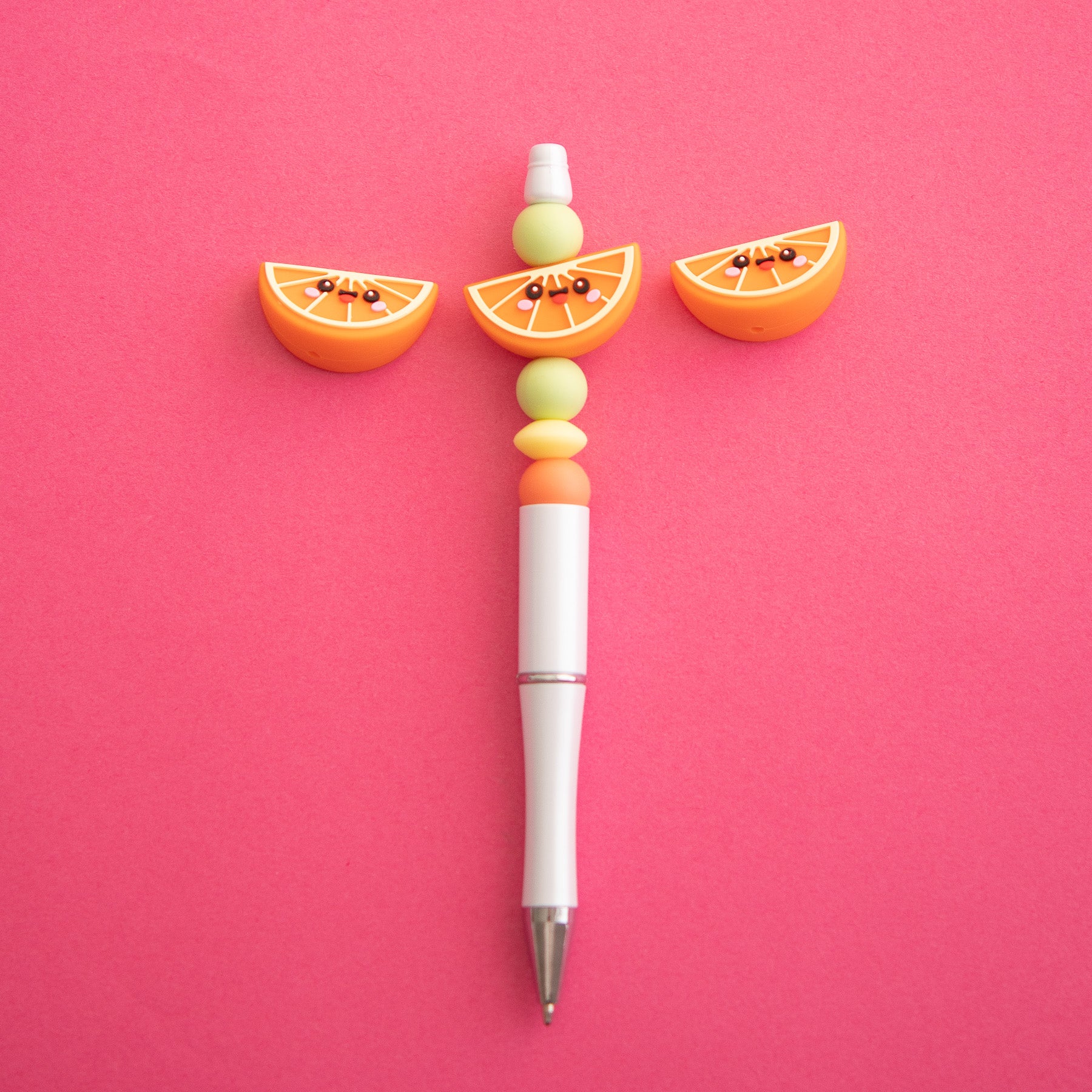 3D Orange Slices Silicone Focal Beads from Cara & Co Craft Supply