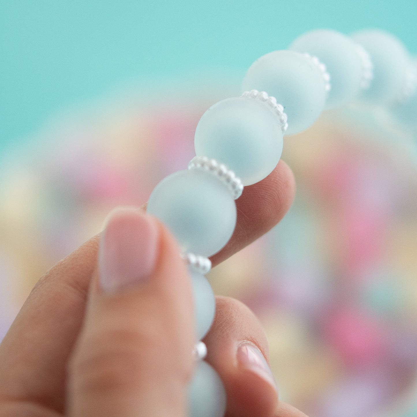 15mm Frosted Silicone Round Beads