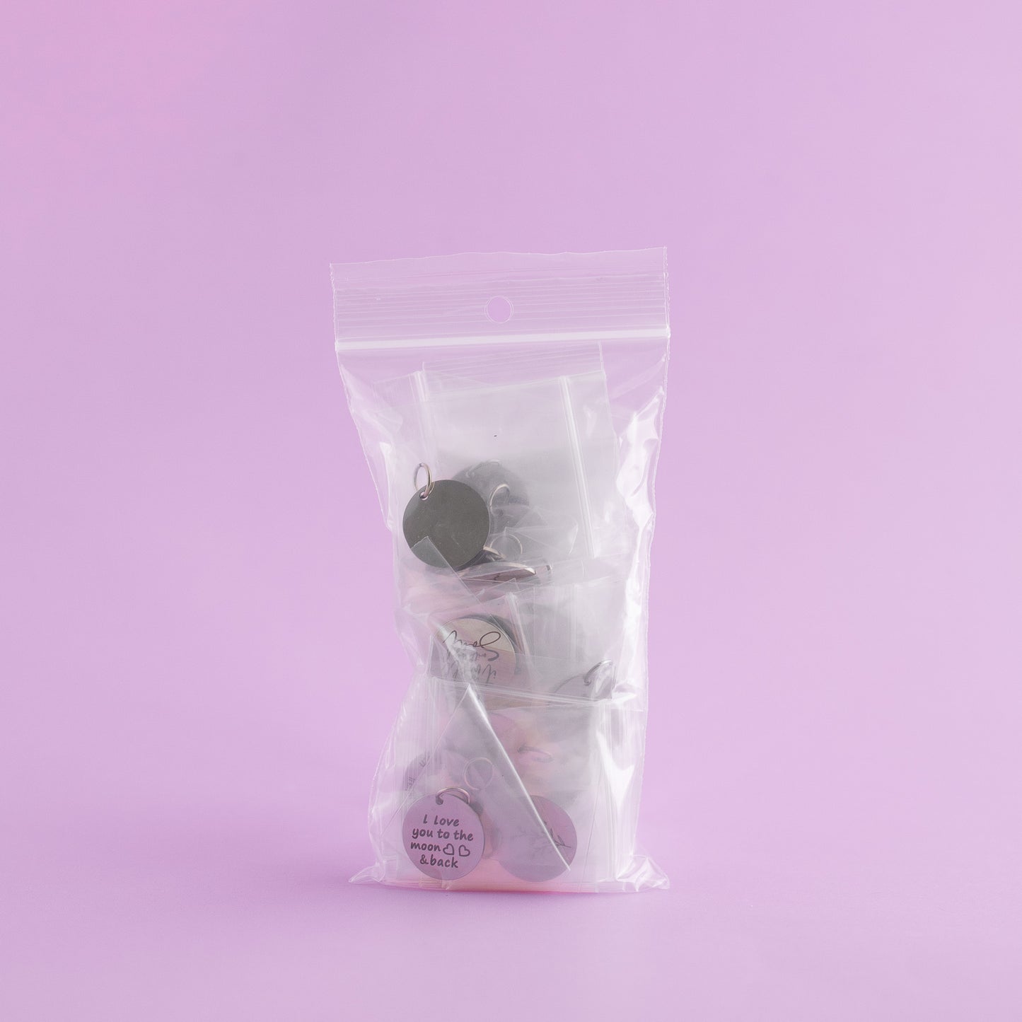 Stainless Steel Charm Grab Bags Silver from Cara & Co Crafting Supply