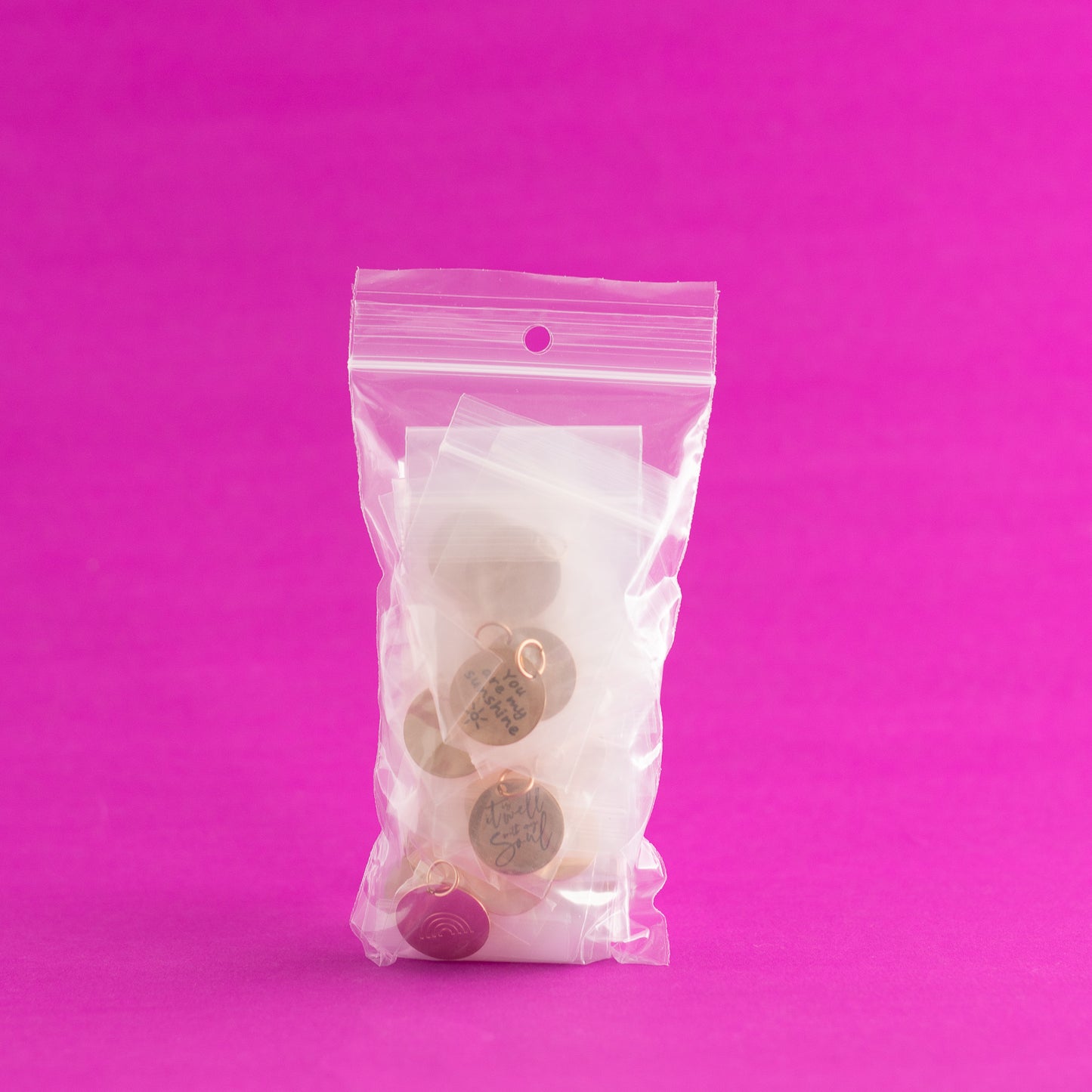 Stainless Steel Charm Grab Bags Rose Gold from Cara & Co Crafting Supply