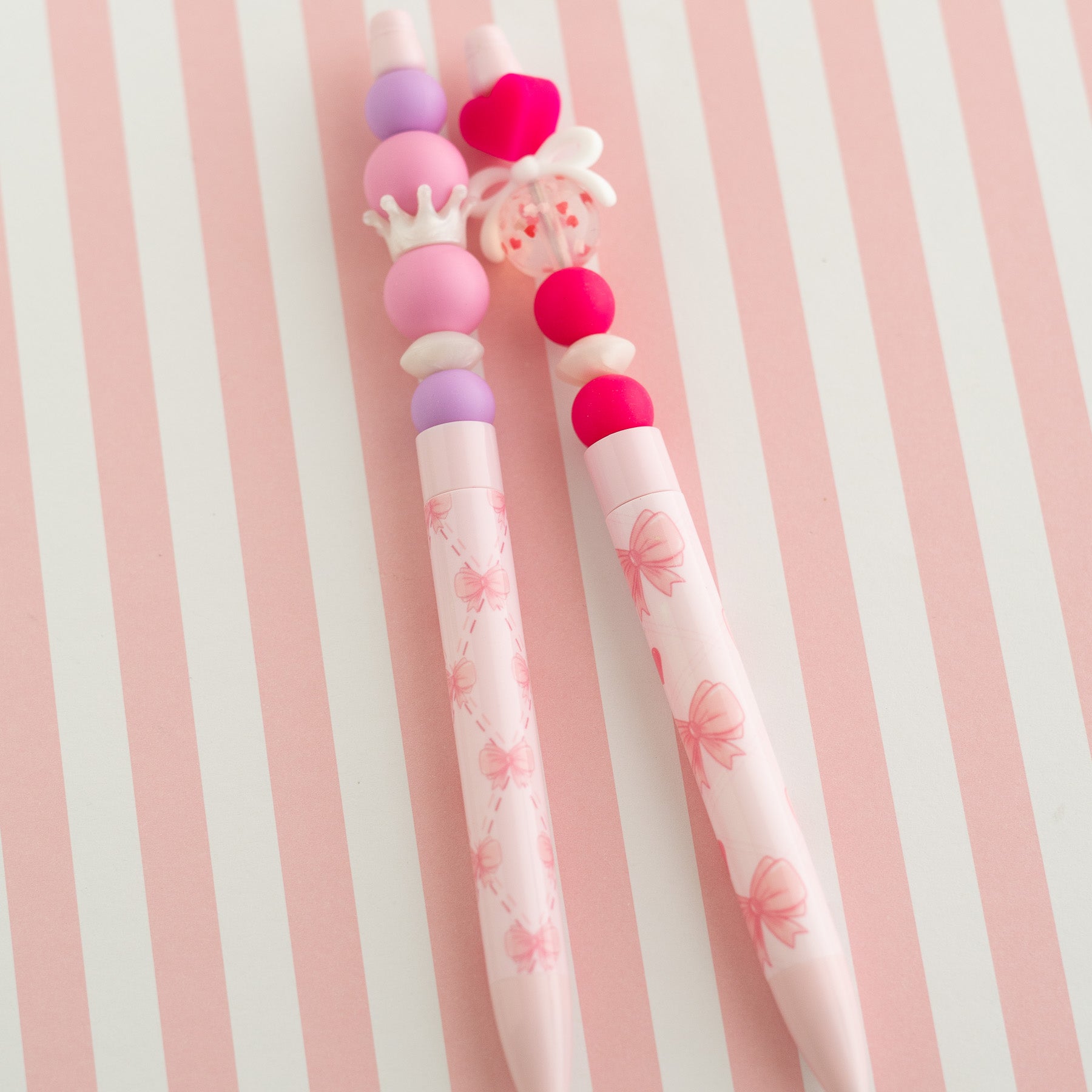 Beadable Bow Printed Pens for silicone bead crafting from Cara & Co Craft Supply