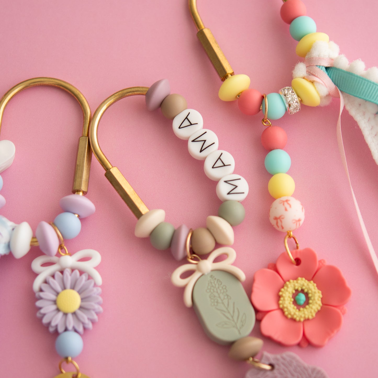 Beadable Carabiner Clip for silicone bead crafting from Cara & Co Craft Supply