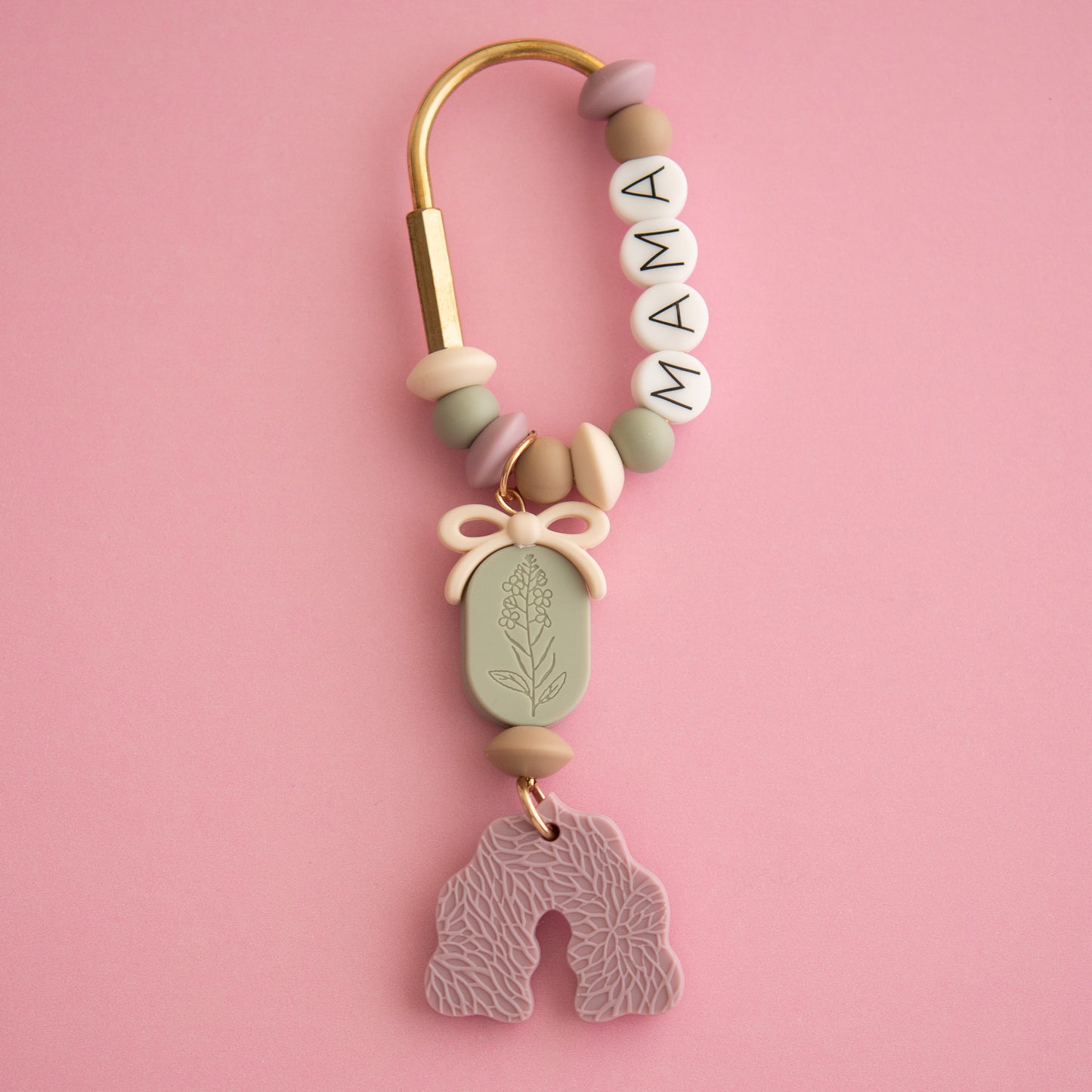 Mauve Mama Carabiner Clip Shop the Image silicone bead crafting from Cara & Co Craft supply