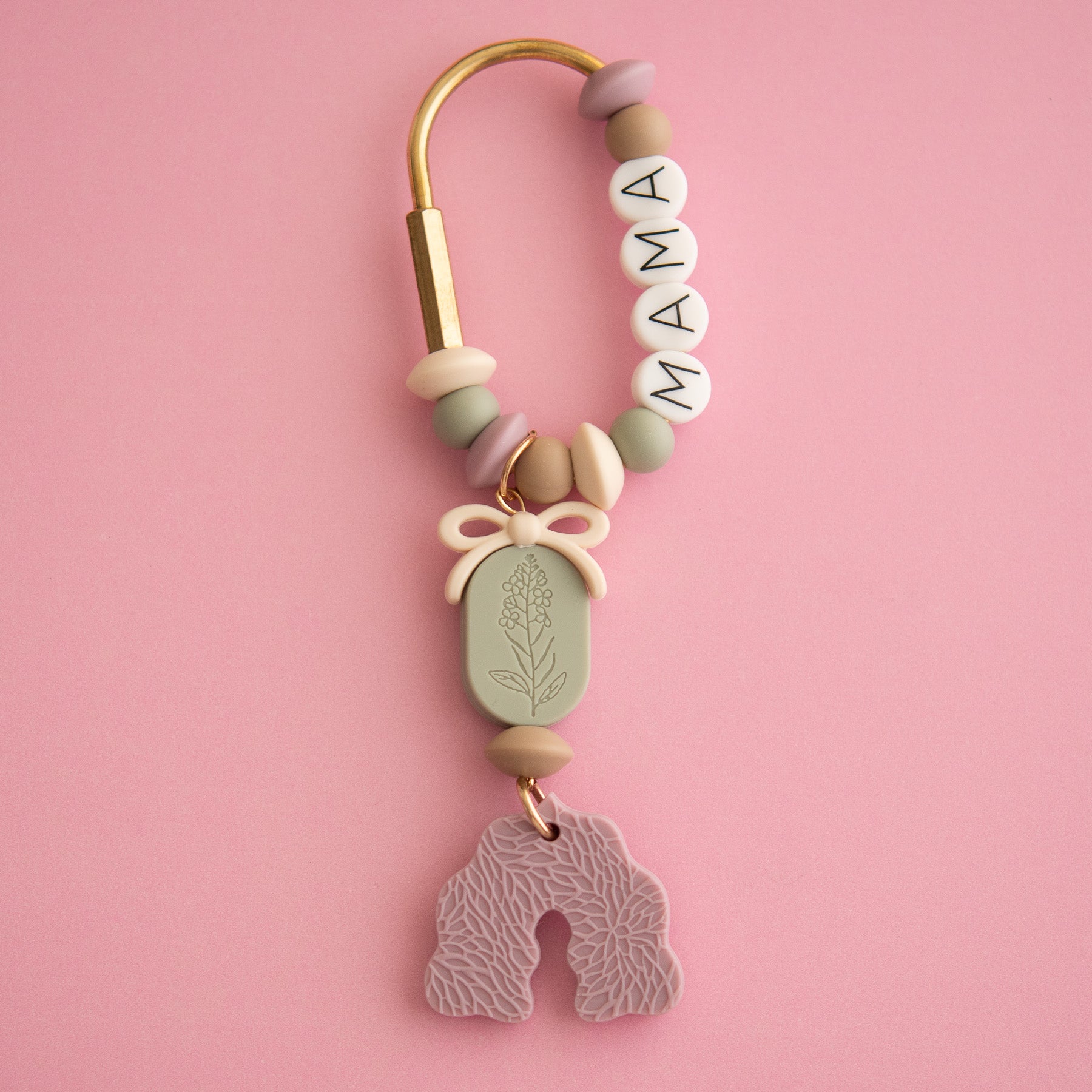 Mauve Mama Carabiner Clip Shop the Image silicone bead crafting from Cara & Co Craft supply