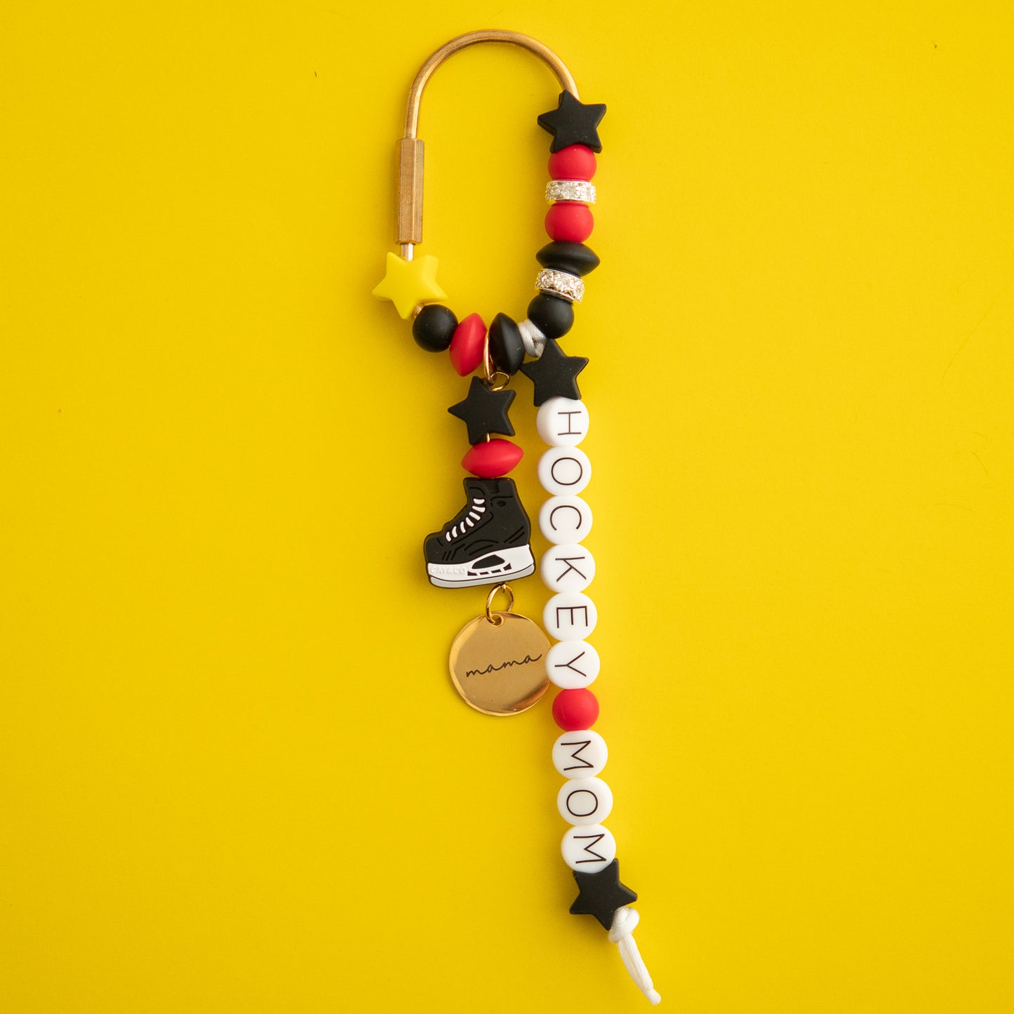 Hockey Mom Carabiner Clip Shop the Image silicone bead crafting from Cara & Co