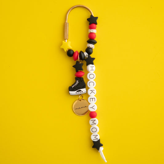 Hockey Mom Carabiner Clip Shop the Image silicone bead crafting from Cara & Co