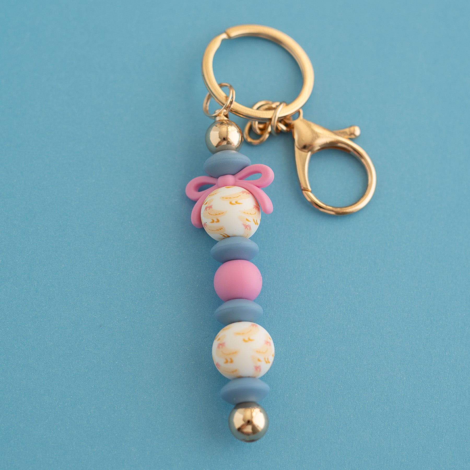 Summer 15mm Round Silicone Goose Print Beads for silicone crafting from Cara & Co Craft Supply