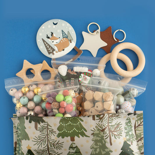 Christmas in July Mystery Bag for silicone and acrylic bead crafting from Cara & Co Craft Supply