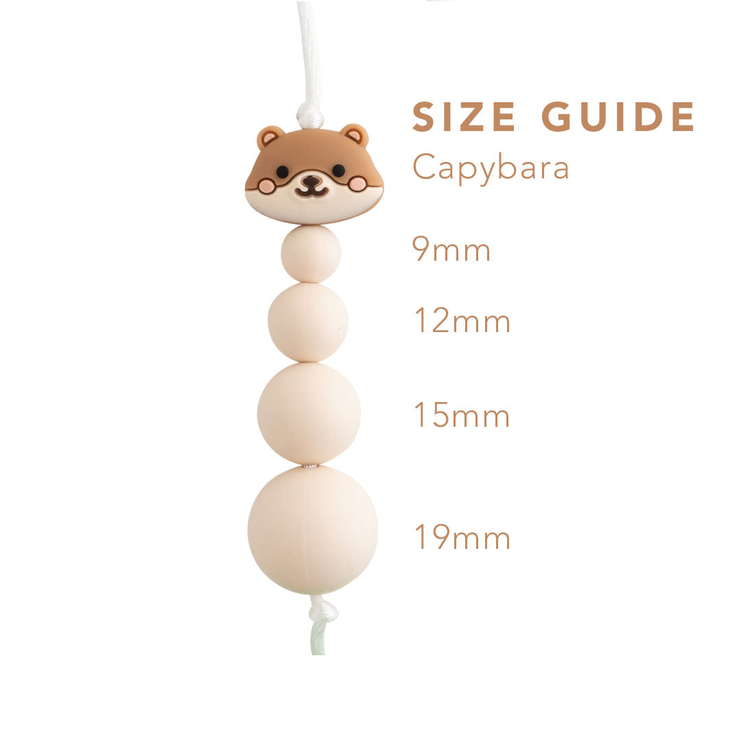 Capybara Silicone Focal Beads for silicone bead crafting from Cara & Co Craft Supply