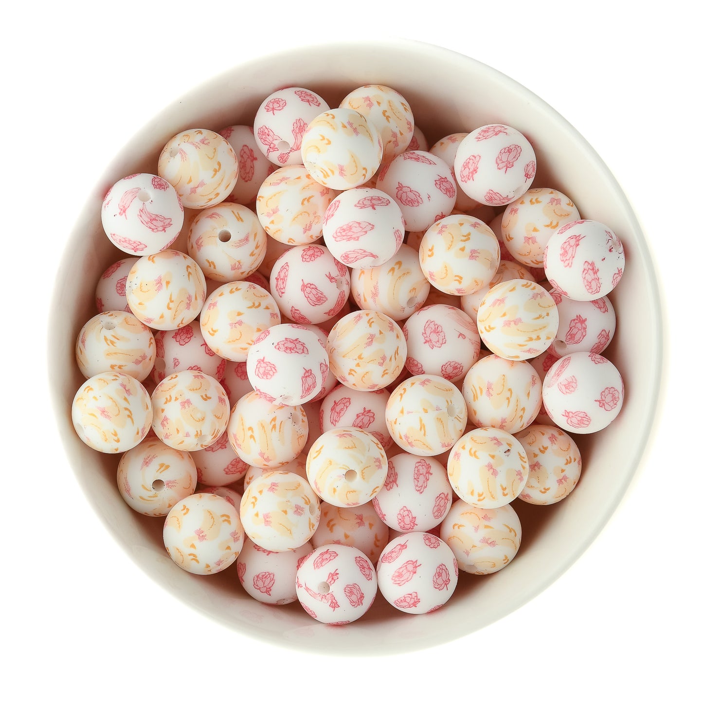 Summer 15mm Round Silicone Print Beads for silicone crafting from Cara & Co Craft Supply