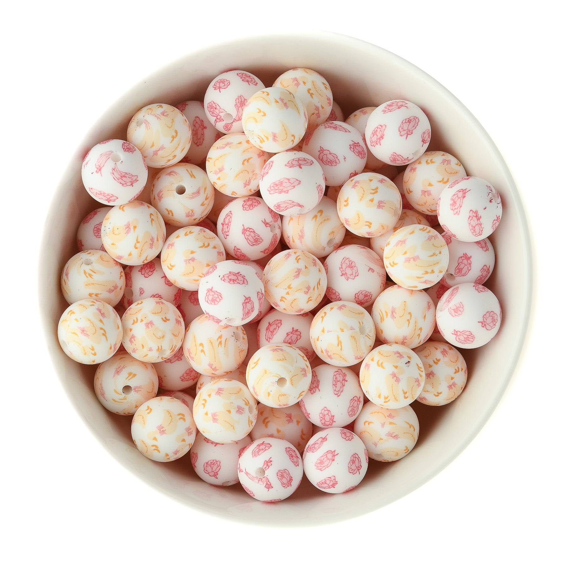 Summer 15mm Round Silicone Print Beads for silicone crafting from Cara & Co Craft Supply
