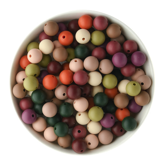 Fall 12mm Round Bead Packs for silicone bead crafting from Cara & Co craft supply