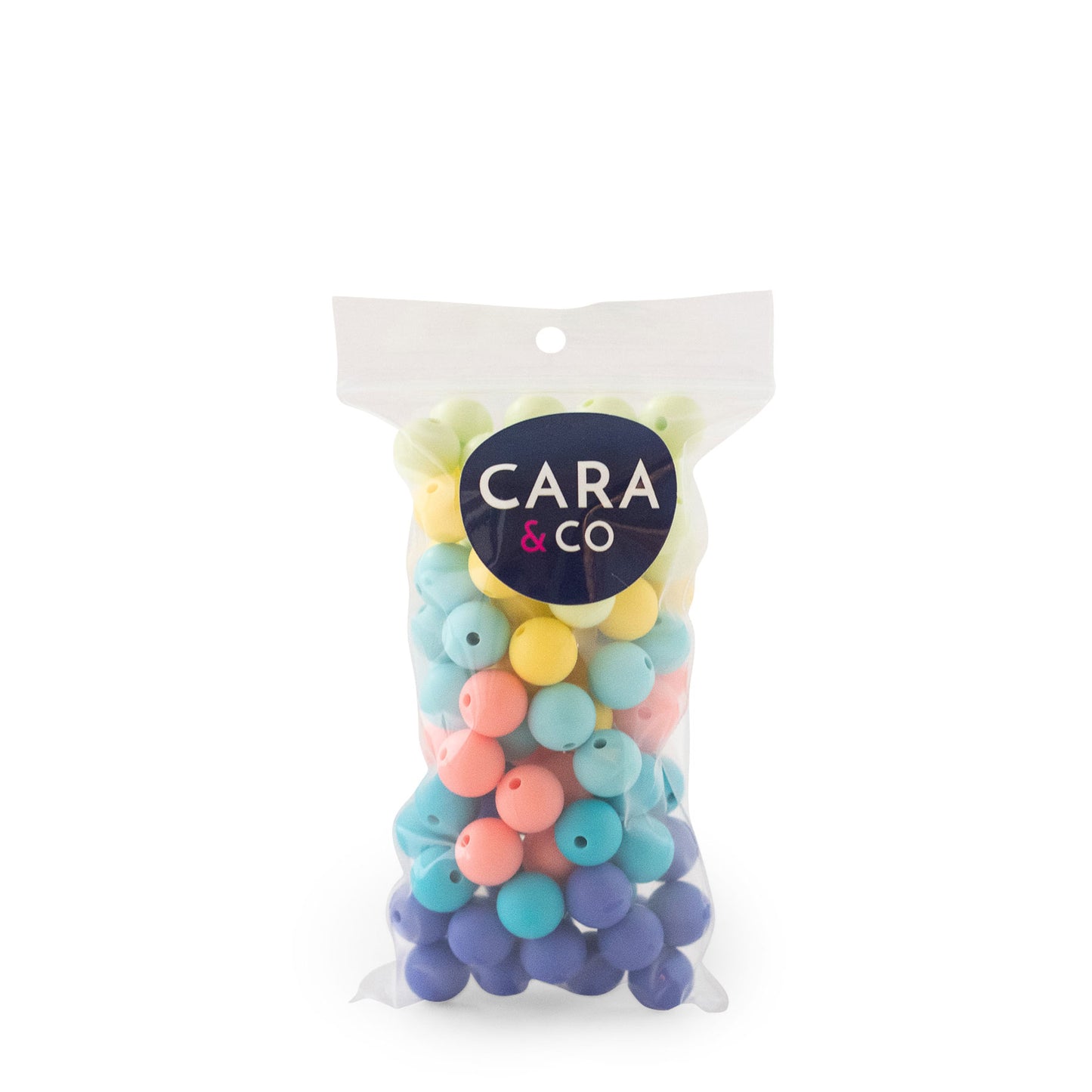 Spring Sorbet 12mm Round Bead Pack with silicone bead for crafting from Cara & Co Crafting supply