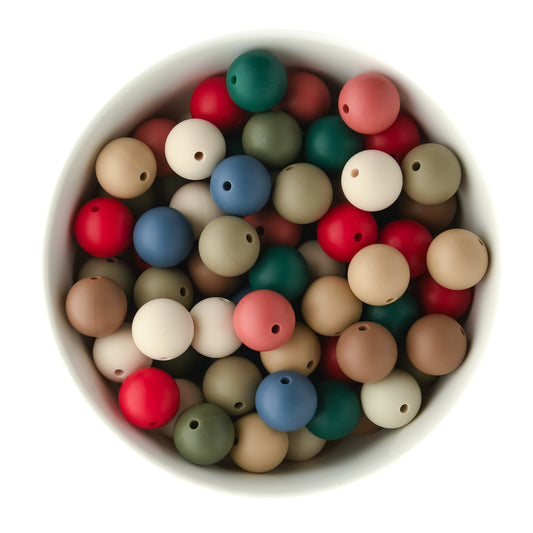 Cozy Winter 15mm Round Silicone Bead Packs