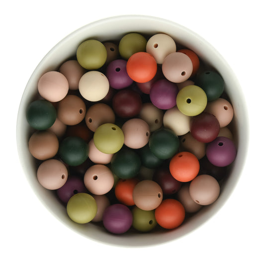 Fall 15mm Round Silicone Bead Packs for silicone bead crafting from Cara & Co Craft Supply
