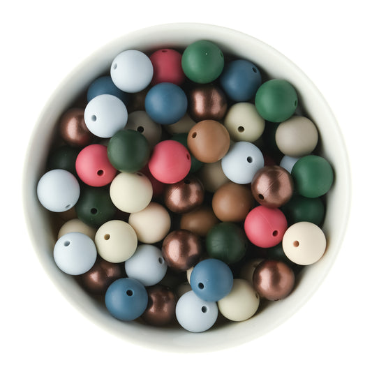 Winter 15mm Round Bead Packs Silicone beads