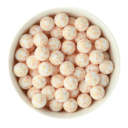 Summer 15mm Round Silicone Goose Print Beads for silicone crafting from Cara & Co Craft Supply