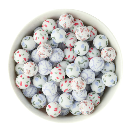 Round Print Silicone Beads for crafting from Cara & Co Craft Supply
