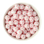 Summer 15mm Round Silicone Pink Peony Floral Print Beads for silicone crafting from Cara & Co Craft Supply