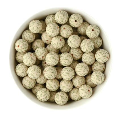 12mm Round Winter Prints Snowdrop Buds silicone beads for silicone bead crafting from Cara & Co Craft Supply