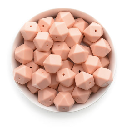 17mm Hexagon Silicone Beads