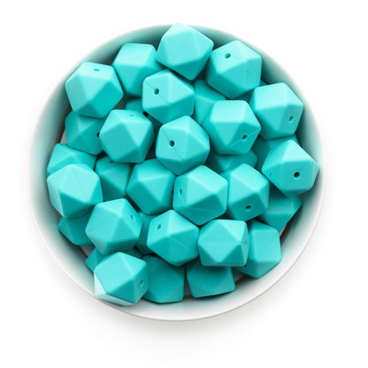 17mm Hexagon Silicone Beads