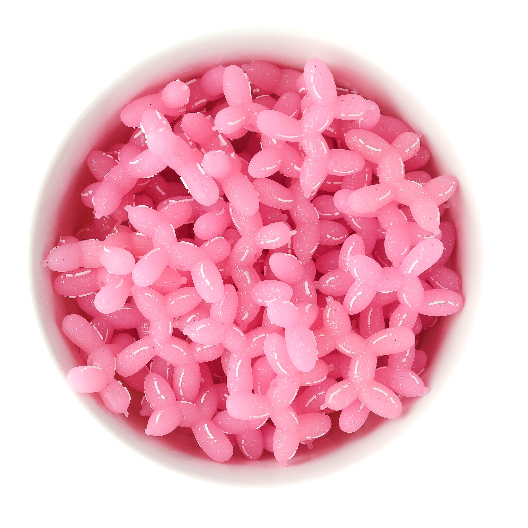 3D Cotton Candy Pink Balloon Dog Silicone Focal Bead from Cara & Co Crafting Suppy