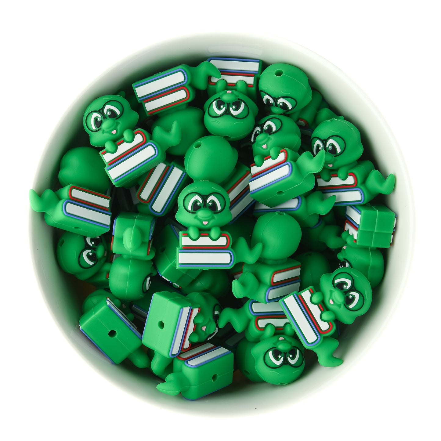 3D Bookworm Silicone focal bead for silicone crafting from Cara & Co