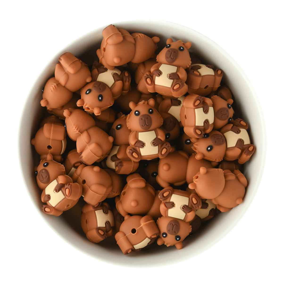 3D Capybara Silicone Focal Bead for silicone bead crafting from Cara & Co Craft Supply