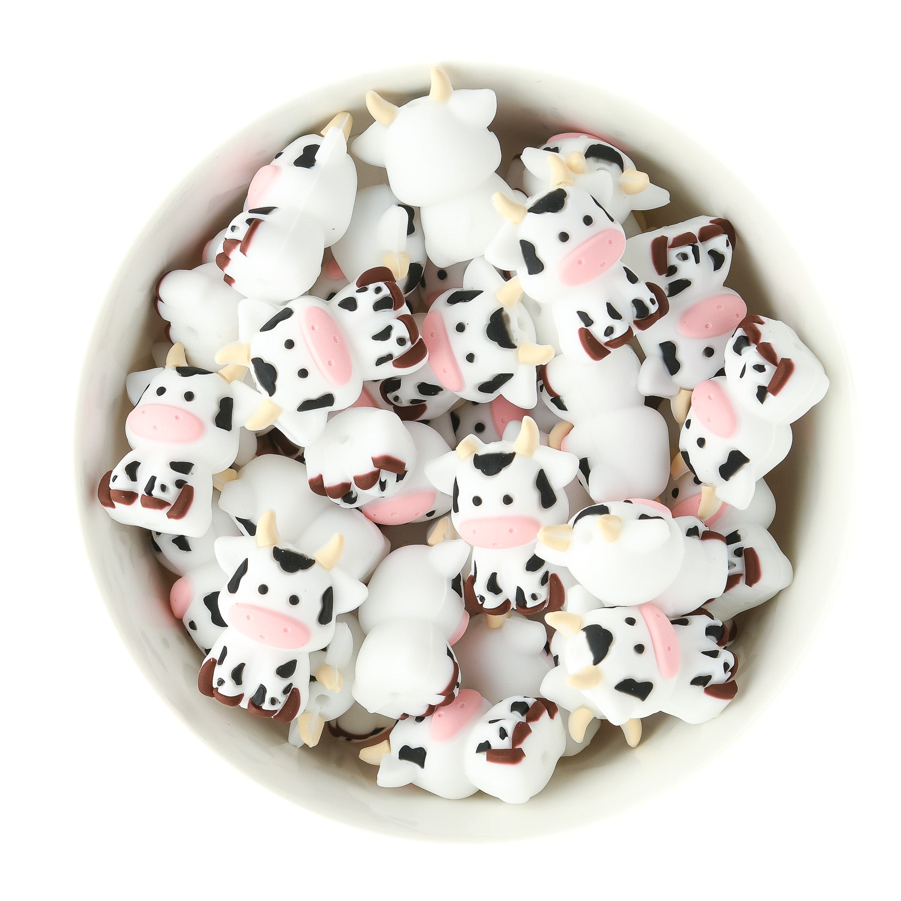 3D Cow Silicone Focal Beads