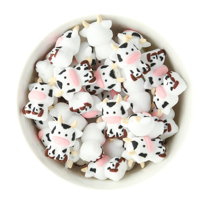 3D Cow Silicone Focal Beads