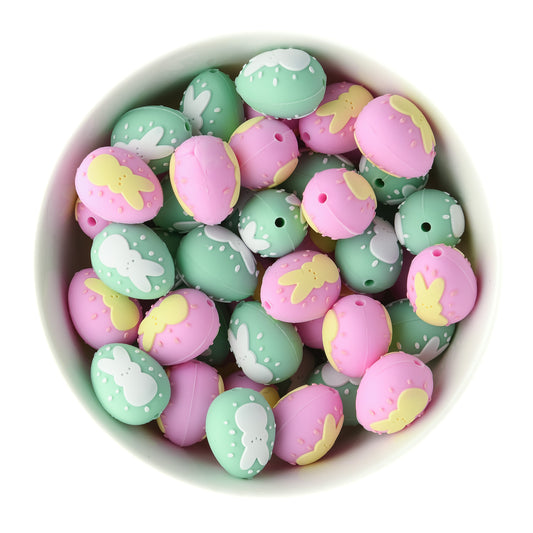 3D Easter Egg Silicone Focal Bead for crafting from Cara & Co