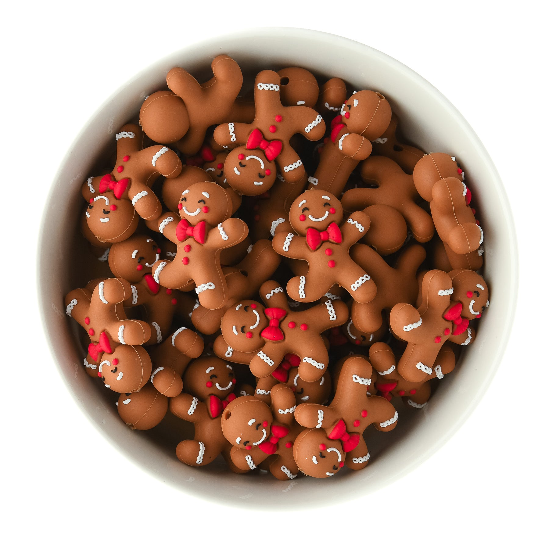 3D Happy Gingerbread Man Silicone Focal Bead for silicone crafting from Cara & Co