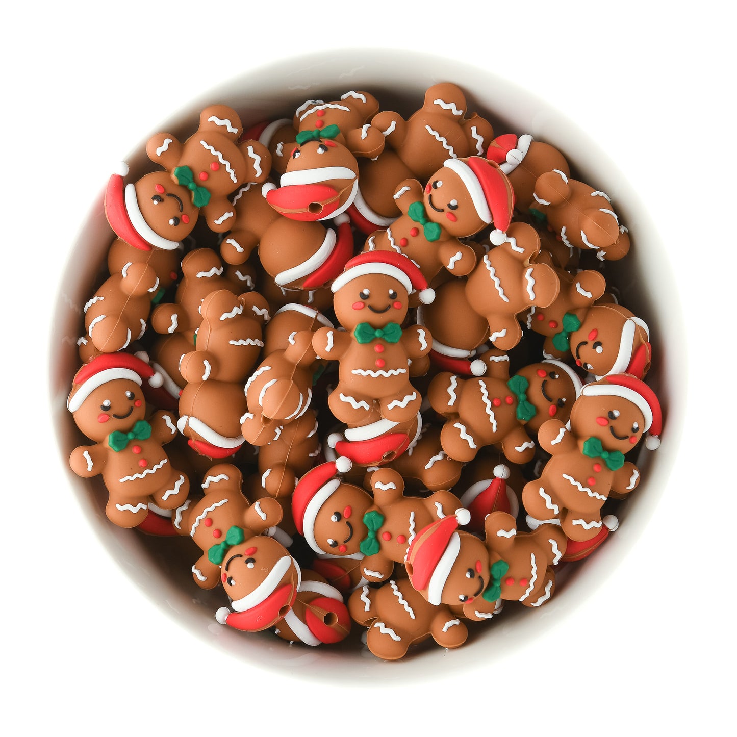 3D Gingerbread Santa Silicone focal beads for silicone crafting projects