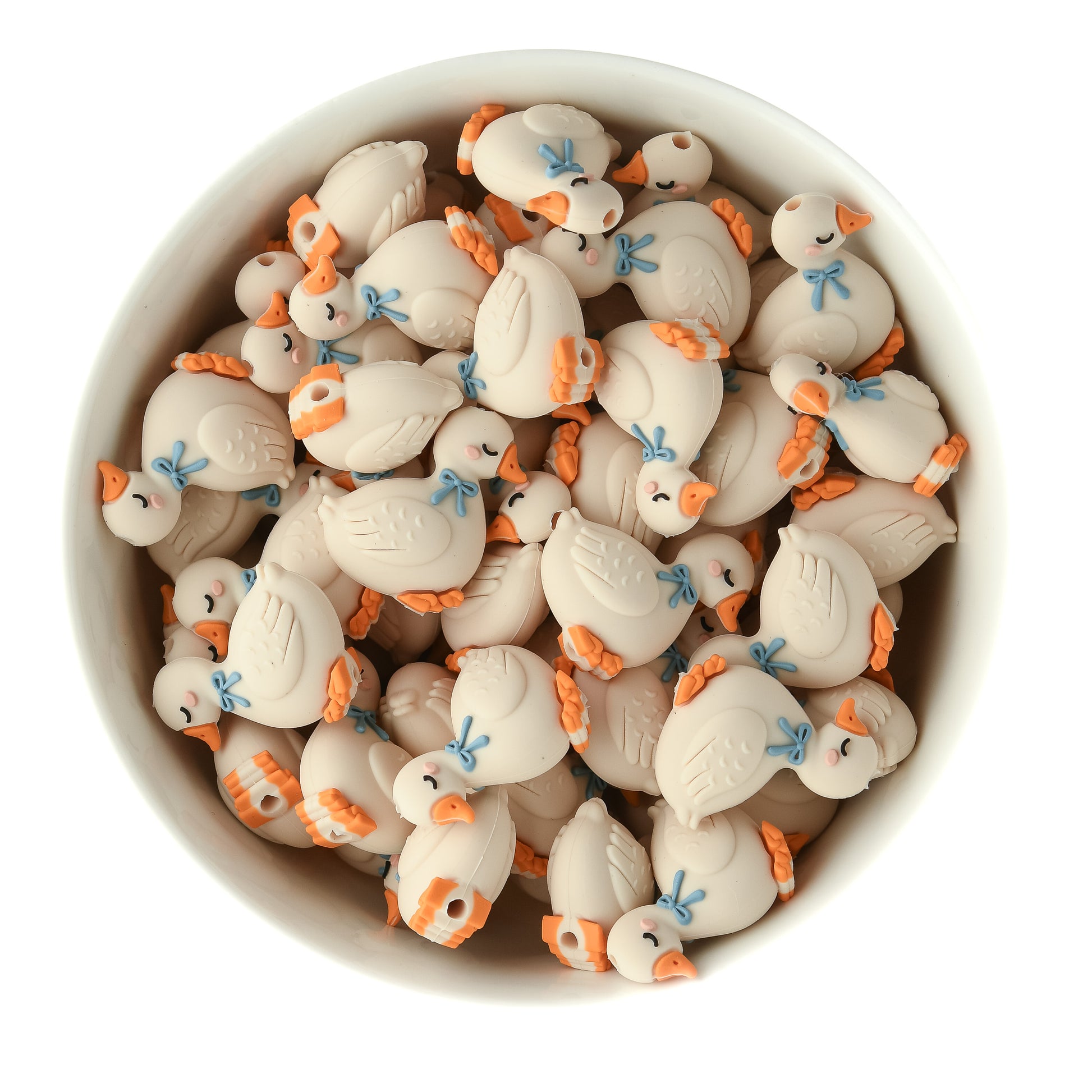 3D Dusky Blue Goose Silicone Focal Bead for silicone bead crafting from Cara & Co