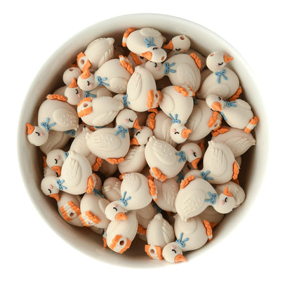 3D Dusky Blue Goose Silicone Focal Bead for silicone bead crafting from Cara & Co